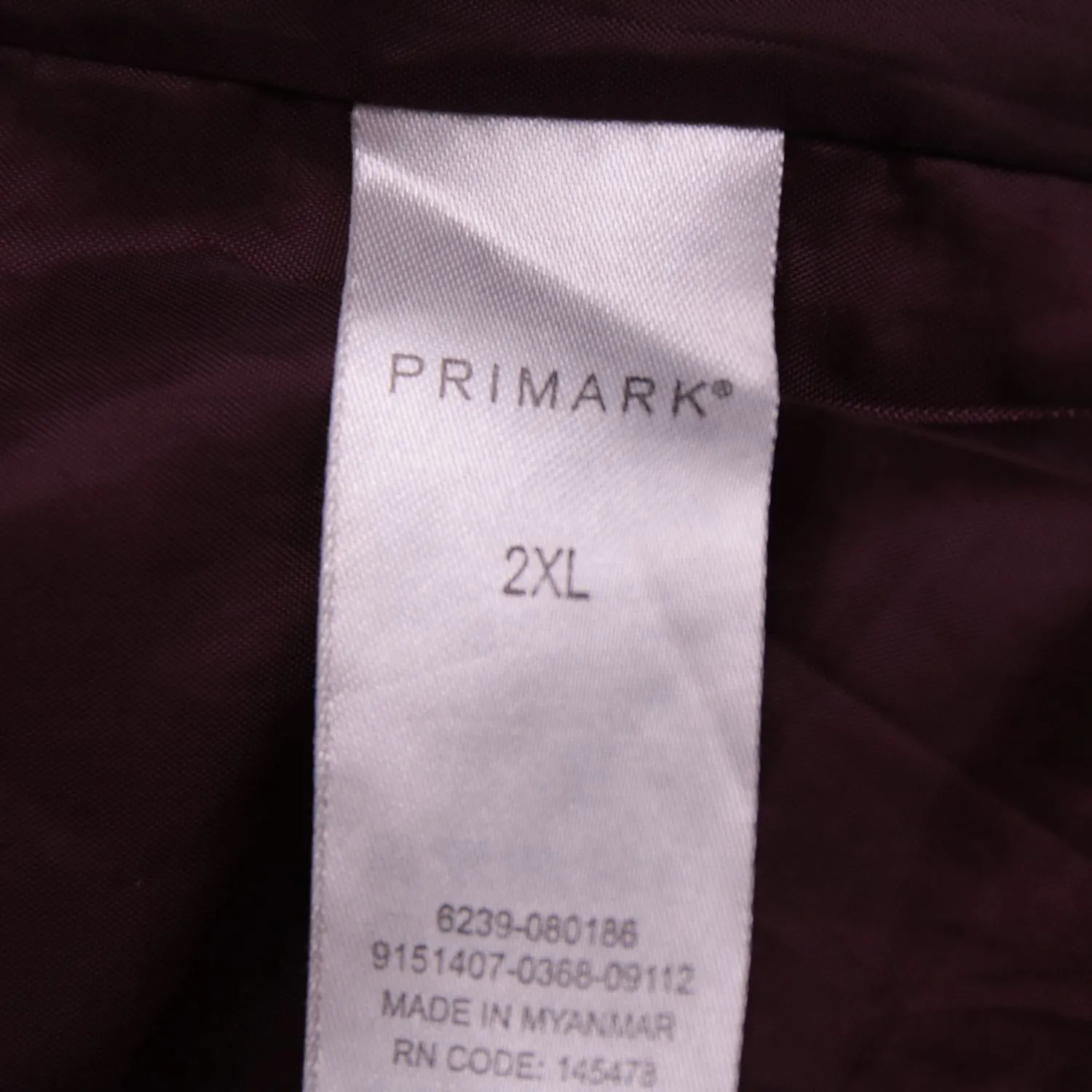 Бордовая куртка Primark с воротником-стойкой, размер 56 (XXL)